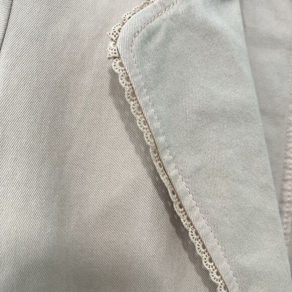 Juicy Couture Vintage Blazer Small Y2K Beige Lace Trim Heart Coquette USA Made - Picture 4 of 13